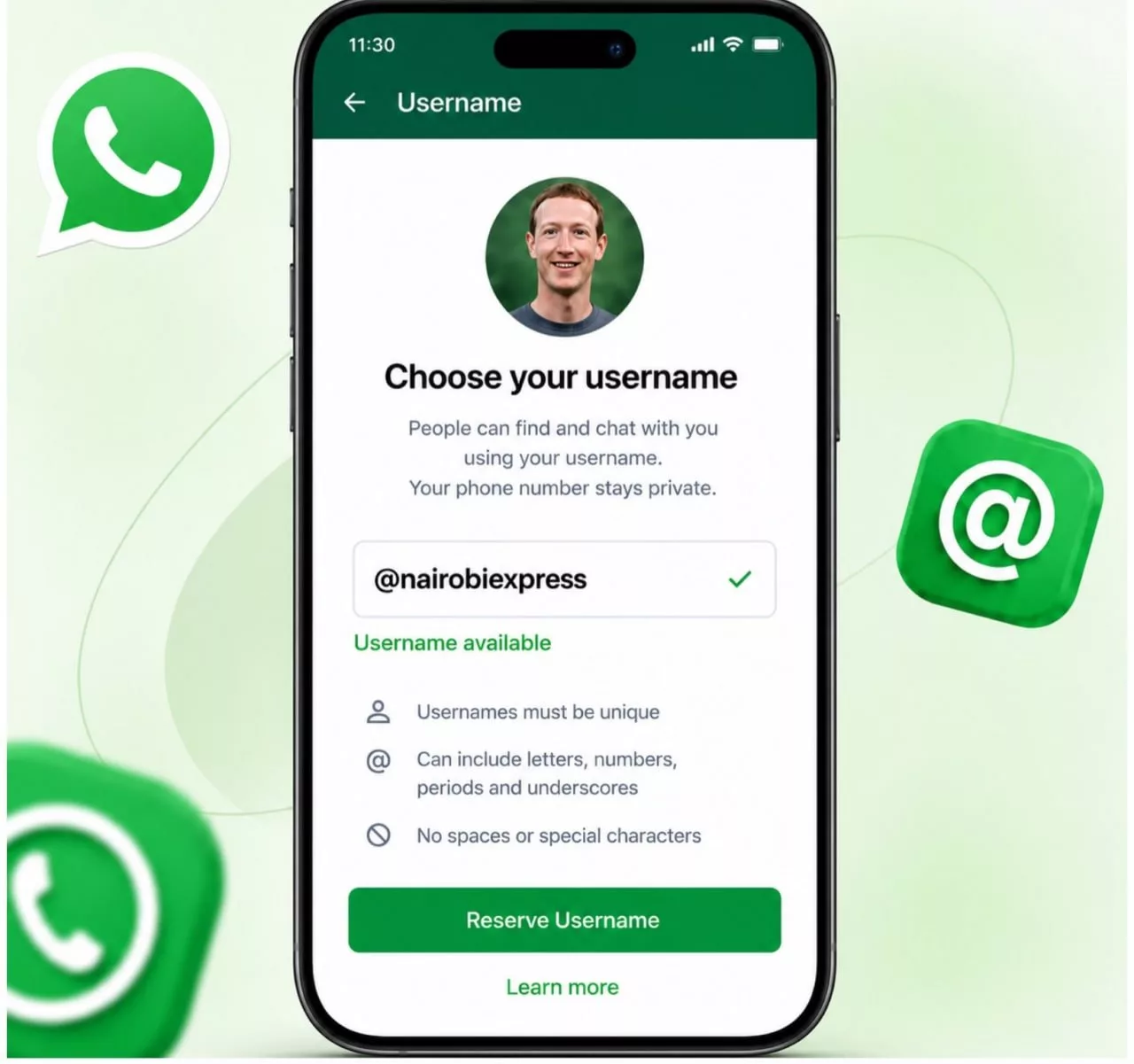 نام کاربری در واتساپ